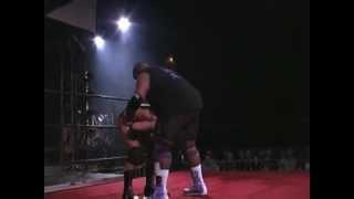 IWS Un F'n Sanctioned 2003 - Dru Onyx powerbombs Sexxxy Eddy onto the ramp