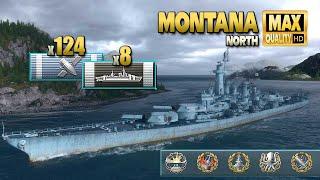 Battleship Montana: Nice comeback on map North - World of Warships