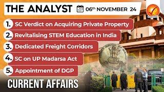 Current Affairs Today: The Analyst 6 November 2024 | Newspaper Analysis | Vajiram And Ravi