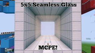 Simple 5x5 seamless glass piston door on bedrock edition MCPE