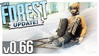 TURTLE SHELL SLED, LOG ZIPLINE & NEW SURVIVAL BOOK! | The Forest Gameplay (Update  v0.66)