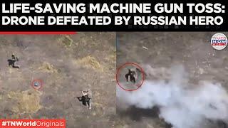 Watch | Russian Hero Stops Deadly Ukrainian Drone with Machine Gun Throw | Times Now World