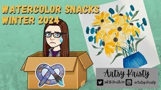 Winter 2024 Watercolor Snacks Unboxing and Art