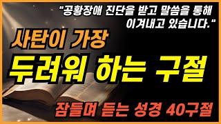 잠자며 듣는 잔잔한 성경 낭독 | 사단이 싫어하는 40구절!! | 핵심말씀, 성경듣기, 성경읽기, 읽어주는성경, 성경낭독, 필수 성경암송구절