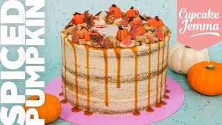 Spiced Pumpkin Layer Cake Recipe Tutorial | Cupcake Jemma