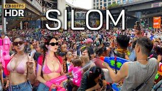  4K HDR | Songkran 2024, Silom, Thailand, millions of people, world-class festival