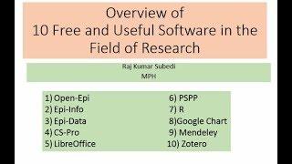 Overview of 10 free software for Research