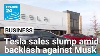 Tesla sales drop sharply in Europe as Elon Musk faces backlash over involvement in politics