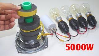 5000W Most Powerful 220V Magnetic Free Energy Generator Use Speaker Copper Wire Transformer