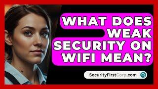 What Does Weak Security On WiFi Mean? - SecurityFirstCorp.com