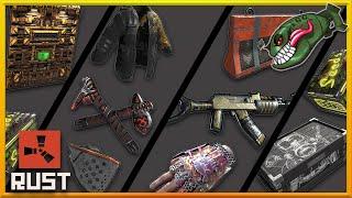 Rust Skins | Chalk Menace Box, Kitchen Warfare Bandana, Neon Small Seeds Box, Royal Safari AR #379