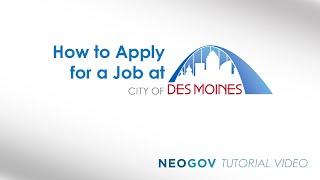 How to Apply for a Job at the City of Des Moines