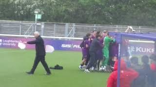 Loughborough students lifting trophy after winning playoff final