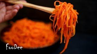 Korean-style carrot salad  Very simple, tasty and fragrant salad