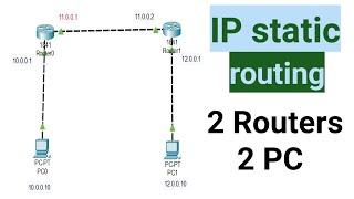 Configure IP static routing in Hindi | Static Routing using 2 routers and 2 pc