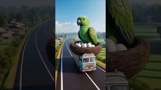 This parrot made a nest on a truck | amazing ai story #shorts #ai #aivideo #parrot #pigeon #nest