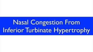 Nasal Congestion From Inferior Turbinate Hypertrophy 〈 sinus care 〉