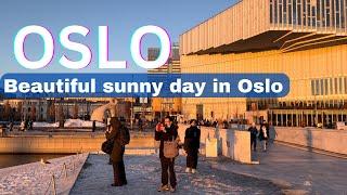 Oslo, Norway  - January Walk in Snow - 4K/60fps HDR - Walking Tour