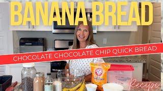 Easy Chocolate Chip Banana Bread Recipe - The Best Banana Bread! Double Chocolate Quick Bread