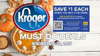 *NEW MEGA SALE* Kroger MUST DO Deals for 11/20-11/28 | 9 Day Sale Week | Mega, 5x Digitals, & MORE