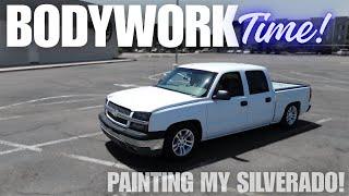 Painting my Silverado! Bed prep