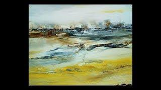 Abstract Painting Demo Abstrakt: Gesso/Strukturpaste/Tusche