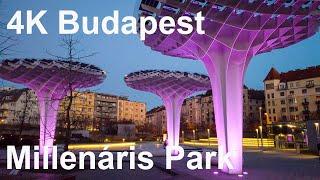 Budapest 4K Walk Millenáris Széllkapu Park Night