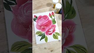   Acrylic Rose painting ️ #rosepainting #rose #paintingideas #acrylicpainting #trending #shorts