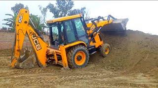 JCB 3dx Working on construction Area || JCB machine Store soil on Site