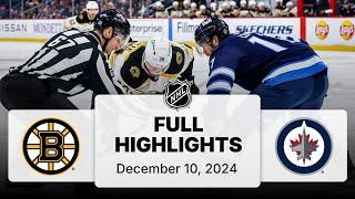 NHL Highlights | Bruins vs. Jets | December 10, 2024