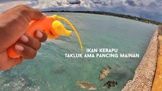 Reel Teriak Manja Dihajar Ikan Penghuni Karang Dangkal | Toys Fishing Rod