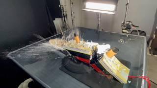 Model Titanic splits and sinks like the James Cameron's movie filmed miniature - Behind the scenes