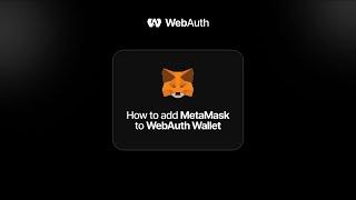 How to Add MetaMask to WebAuth Wallet