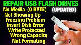 How To Fix USB Drive No Media Problem || How To Fix 0 Bytes Flash Drive (UPDATED)