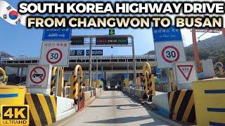 South Korea highway drive from Changwon to Busan | 4K