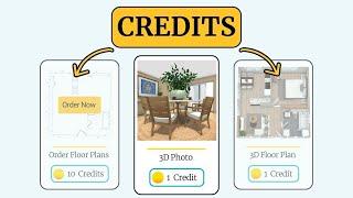 How Do Credits Work - RoomSketcher App