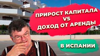 Прирост капитала vs доходность от аренды на примере Бенидорма Испания.