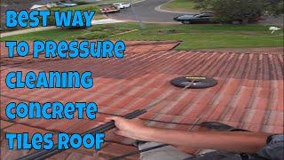 Best way to Pressure cleaning concrete tiles roof #shorts