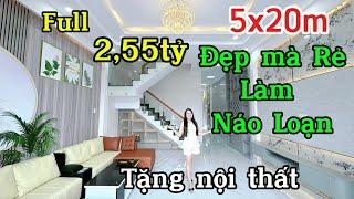 NÁO LOẠN với Dãy nhà MỚI 5x20m gần chợ Bình Chánh nhất-Nhà đẹp Kim Thủy sổ Hồng riêng đã Hoàn Công