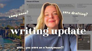 Writing Update!  Camp Nano? Zero Drafting Plans & Honeymoon Clips!