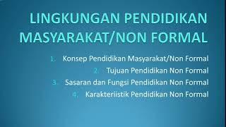 Lingkungan Pendidikan Masyarakat/Non Formal