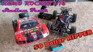 50 Dollar - REMO Hobby ROcket - Stadium Truck 1:16 Scale - UNBOX - First Look - Quick RIP  1621 RED