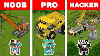 Minecraft NOOB vs PRO vs HACKER: CONSTRUCTION FAMILY HOUSE BUILD CHALLENGE / Animation