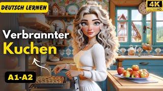 Verbrannter Kuchen  [A1- A2] | Deutsch Lernen | Hören | Geschichte & Vokabeln + Prüfung