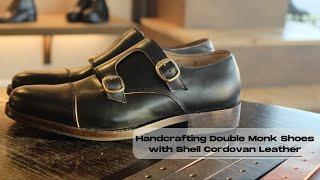 Making A Handmade Double Buckle Monk Shoe With Shell Cordovan Leather