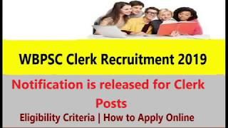 WBPSC Clerk Recruitment 2019 West Bengal PSC Vacancies Apply