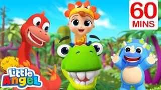 Dinosaur Adventures with Baby John, T-Rex, and Animals  | Little Angel Kids Songs & Nursery Rhymes