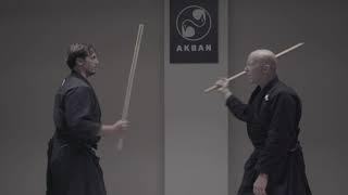 Hitting and protecting right diagonal stick strike - AKBAN Ninjutsu