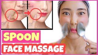 10mins Spoon Face Massage For Glowing Skin, Wrinkles! Reduce Laugh Lines, Eye Bags