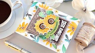 An AUTUMN Fall Harvest and Sunflower Garden Card | Papertrey Ink AUGUST 2024 Release